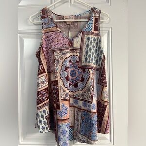 Patchwork Sleeveless Top - Multicolor